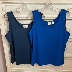 2 Chico’s tank tops camis sz 3 Microfiber Blue